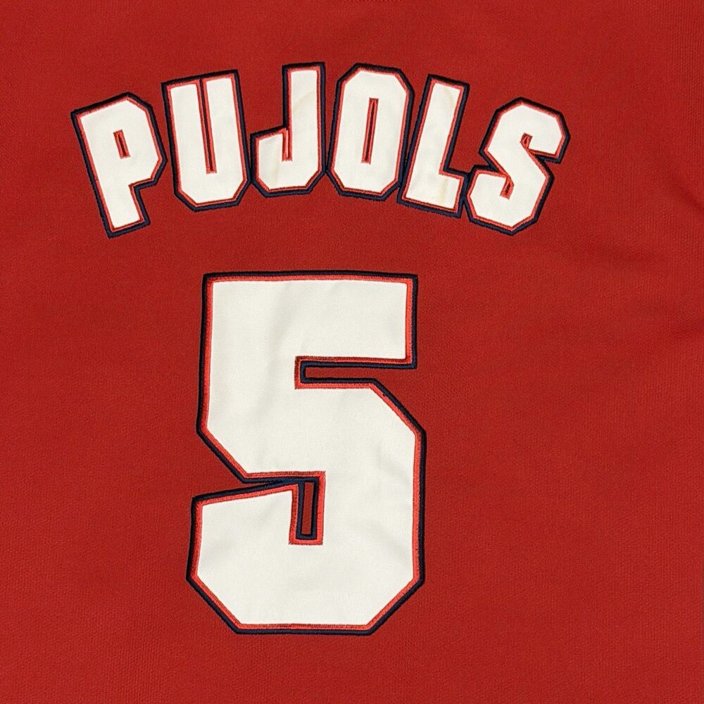 St. Louis Cardinals Albert Pujols #5 MLB Jersey Mens M Red Button Front True Fan